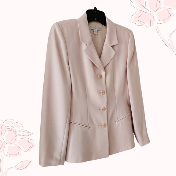 Petite Sophisticate Vintage Single-Breasted Blazer | NWT | 4P | Powder Pink - Picture 3 of 14